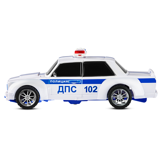 AUTODRIVE_LADA 2105_машинка-робот фрикционная,13,5см,одной кнопкой трансформируется в робота,белая ДПС,в/к 13,5*6,5*5,5 см в Джамбо Тойз #5
