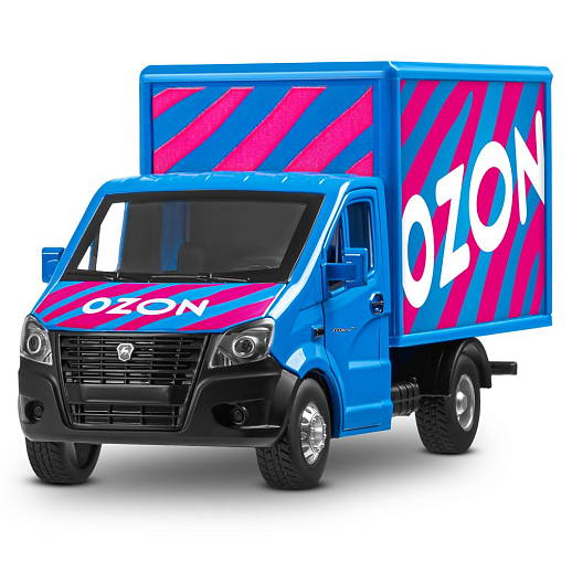 ТМ "Автопанорама" Машинка металлическая 1:28 ГАЗель NEXT OZON, синий, откр. двери, задняя дверка фургона, свет, звук, инерция, в/к 24*14*12 см в Джамбо Тойз #5