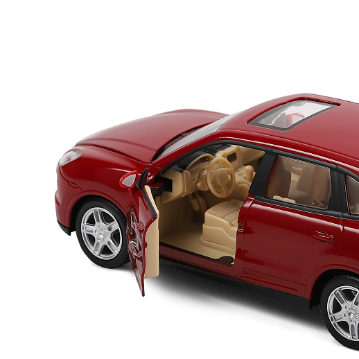 ТМ "Автопанорама"  Машинка металл. 1:24 Porsche Cayenne S, бордовый, свободный ход колес, откр. двери, капот и багажник, в/к 24,5*12,5*10,5 см в Джамбо Тойз #12