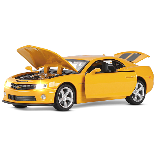 ТМ "Автопанорама" Машинка металлическая 1:32 Chevrolet Camaro SS, желтый, свет, звук, откр. двери, капот и багажник, инерция, в/к 19*9*7 см в Джамбо Тойз #14