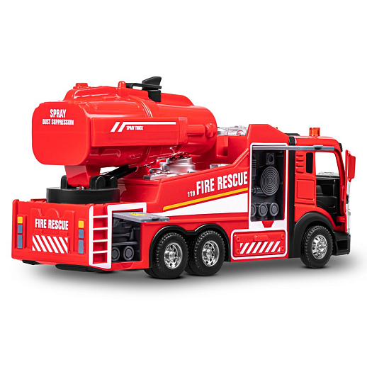 Пожарная металлическая машинка , красный, откр. двери, инерция, пар, свет, 22*6,5*11 см, в/к в Джамбо Тойз #10