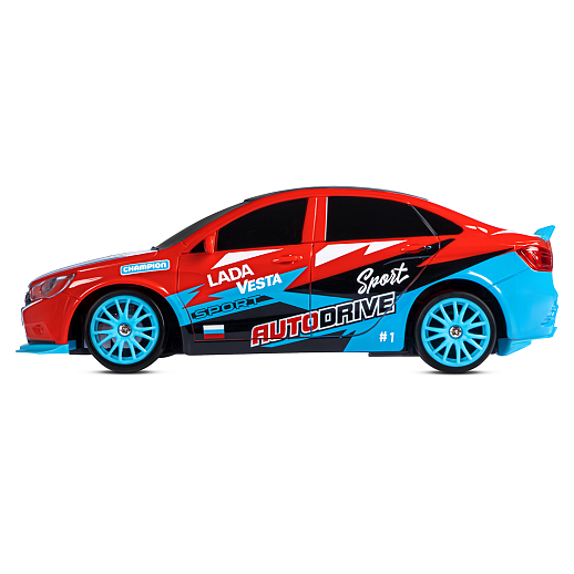 AUTODRIVE Р/У Машина для дрифта LADA Vesta,М1:24,2.4GHz,4WD,свет фар,4 доп.колеса,конусы,с аккум.,цв. красный,в/к 20,5*13*12см в Джамбо Тойз #10