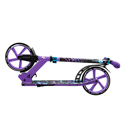 2хкол. самокат CITYRIDE 200, сталь 100%, грипсы 135мм TPR, колеса PU 200/200 мм. Фиолетовый в Джамбо Тойз #5