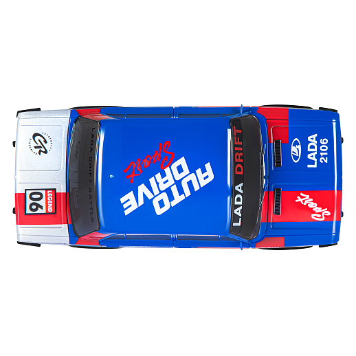 AUTODRIVE Р/У Машина для дрифта LADA 2106,М1:24,2.4GHz,4WD,свет фар,4 доп.колеса,конусы,с аккум.,цв.синий/серебро/красн.,в/к 24*10,3*23,7см в Джамбо Тойз #12