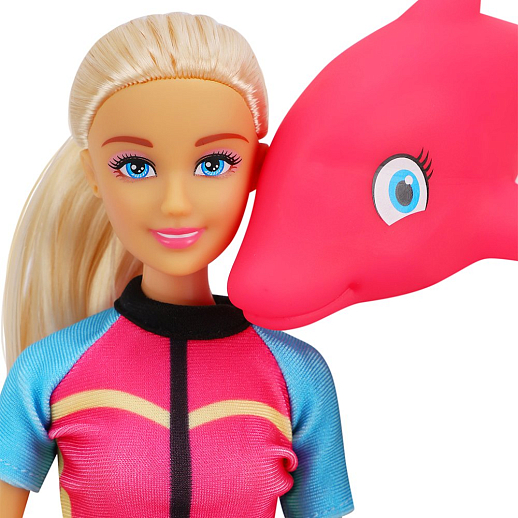 Кукла "Аквалангистка" в комплекте дельфин, аксессуары, в/к 23,5*6*32 см в Джамбо Тойз #12