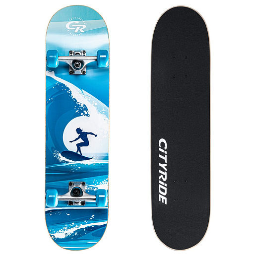 Скейтборд CityRide, дека клен 9 сл., размер 31"*8", колеса: 54*36мм 85А, PU, ABEC-7 карбон в/п в Джамбо Тойз