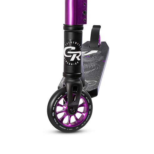 Трюковый самокат CITYRIDE REVO, в/к, T-bar сталь 53*60см, дека алюм.50*10см, колеса PU 86A 110мм, алюм. диск, вилка сталь., HIC, цвет фиолетовый в Джамбо Тойз #3