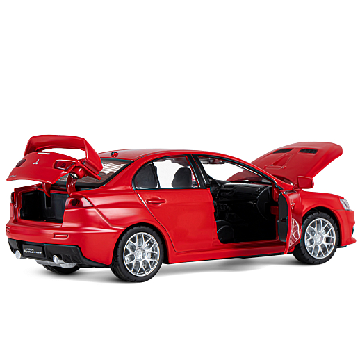ТМ "Автопанорама" Машинка металлическая 1:32 Mitsubishi  Lancer Evolution, красный, откр. двери, капот и багажник, свет, звук, инерция,  в/к 17,5*12,5*6,5 см в Джамбо Тойз #13