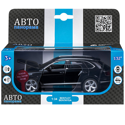 ТМ "Автопанорама" Машинка металлическая 1:34 Bentley Bentayga, черный, свет, звук, откр. двери, капот и багажник, инерция, в/к 17,5*13,5*9 см в Джамбо Тойз #3