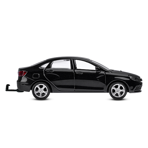 ТМ "Автопанорама" Машинка металлическая 1:43, LADA VESTA черная, откр. 2 двери., инерция + прицеп с дорожными знаками в Джамбо Тойз #8