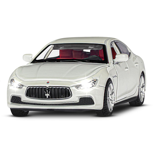 ТМ "Автопанорама" Машинка металл.1:32 Maserati Ghilbi, белый, откр. двери, капот и капот, свет, звук, инерция в/к 18*9*13,5 см в Джамбо Тойз #6