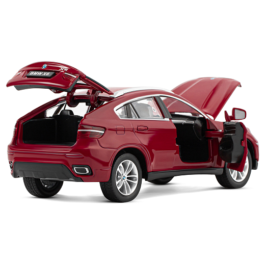 ТМ "Автопанорама" Машинка металлическая 1:26 BMW X6, бордовый, откр. двери, капот и багажник, свободный ход колес, в/к 24,5*12,5*10,5 см в Джамбо Тойз #16
