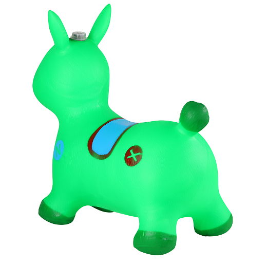 Животное-прыгун "Кролик" со звуком, 1300г, ПВХ, цвет Зеленый, 52*48*26 см в Джамбо Тойз #4