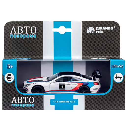 ТМ "Автопанорама" Машинка металлическая 1:44 BMW M6, белый, откр. двери, инерция, в/к 17,5*12,5*6,5 см в Джамбо Тойз #3