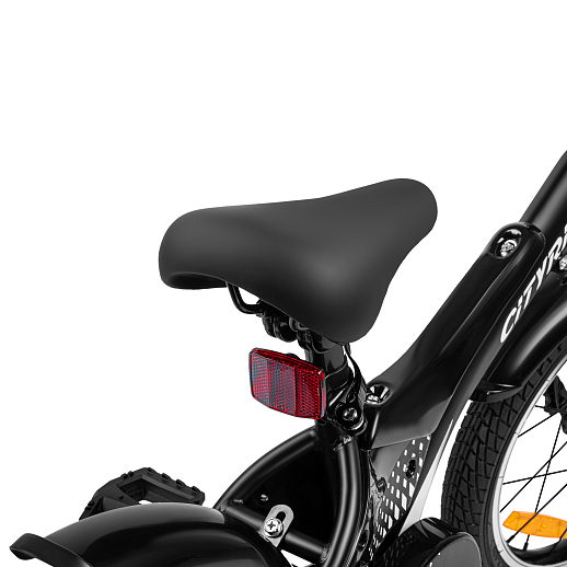 Детский велосипед "Cityride REVO", модель CR-B2-05, рама сталь, кожух цепи 100%, обода алюм. 16", втулки сталь, покрышки 2,125, страх. колеса, руль сталь. вынос сталь, задние ножные тормоза, передний клещевой, крылья пластик, отражатели пер/зад и на спицах, цвет чёрный в Джамбо Тойз #13