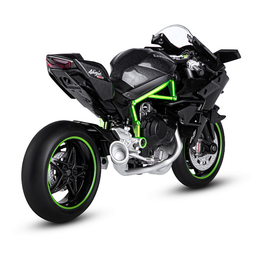 ТМ "Автопанорама" Мотоцикл металл. 1:12 KAWASAKI Ninja H2R, черный, свободный ход колес, в/к 7,1 х 11,7 х 20,6 см  в Джамбо Тойз #4
