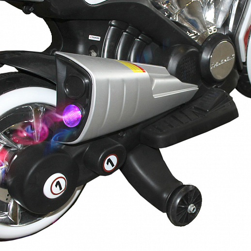 Мотоцикл двухколесный на аккум. 2*6V4,5Ah, с функцией водяного пара. USB, MP3, колеса пластик,  1 двигатель*540W, свет LED. Цвет белый в Джамбо Тойз #4