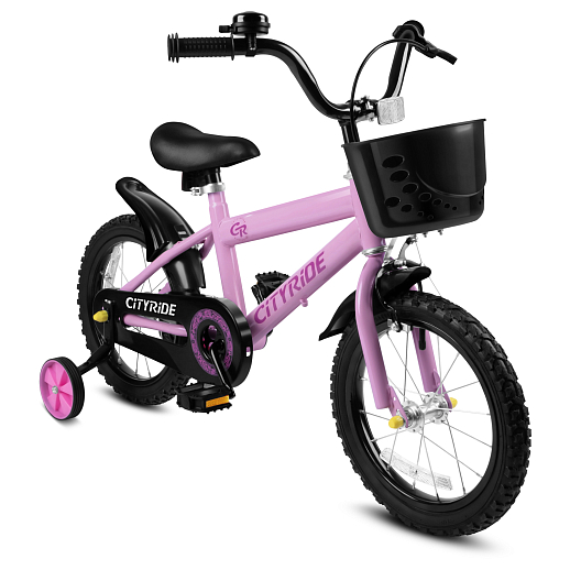 Велосипед двухколёсный CITYRIDE, модель CR-B2-07F51, колеса 14", рама сталь 0,75, колеса сталь, балансирные колеса, цвет розовый в Джамбо Тойз