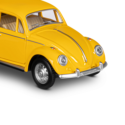 ТМ "Автопанорама" Машинка металлическая, 1:28 Volkswagen Classical Beetle 1967, желтый, откр. двери и багажник, свет, звук, инерция, в/к 17,5*12,5*6,5 см в Джамбо Тойз #21