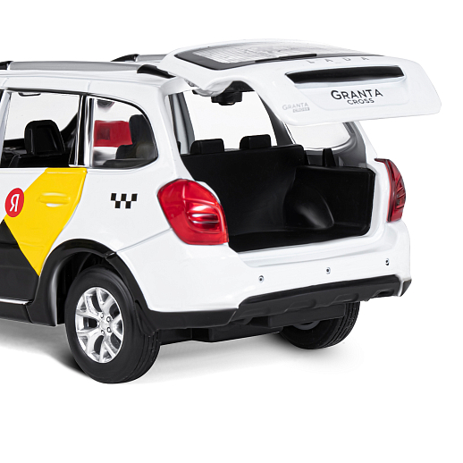 Машинка металлическая Яндекс Go, инерционная, коллекционная модель 1:24 LADA GRANTA CROSS, цвет белый, открываются 4 двери, капот, багажник, свет, звук, в/к 24,5*12,5*10,5 см в Джамбо Тойз #12