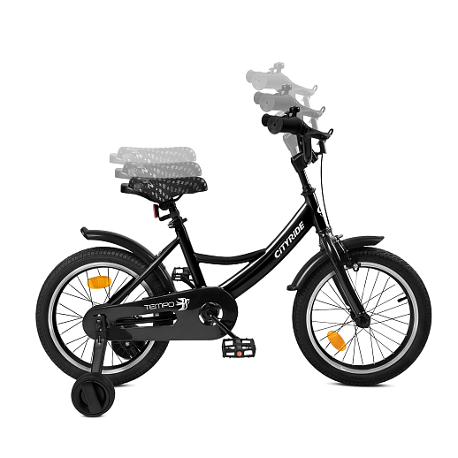 Велосипед двухколёсный CITYRIDE, модель CR-B2-04F7, рама сталь, колеса алюминий 16", цвет чёрный в Джамбо Тойз #6