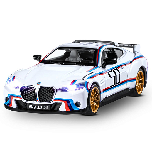 ТМ "Автопанорама" Машинка металлическая 1:34 BMW 3.0 CSL, белый, свет, звук, откр. двери, в/к 17,5*13,5*9 см в Джамбо Тойз #6
