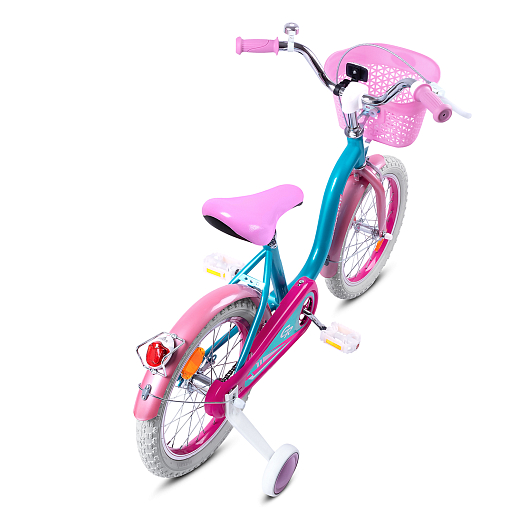 Велосипед двухколёсный CITYRIDE, модель CR-B2-09F7, рама сталь, колеса алюминий 16", пластиковая корзина, цвет голубой-розовый в Джамбо Тойз #3