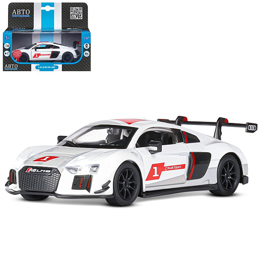 ТМ "Автопанорама" Машинка металлическая 1:32 AUDI R8, белый перламутр, свет, звук, откр. двери, инерция, в/к 17,5*13,5*9 см в Джамбо Тойз