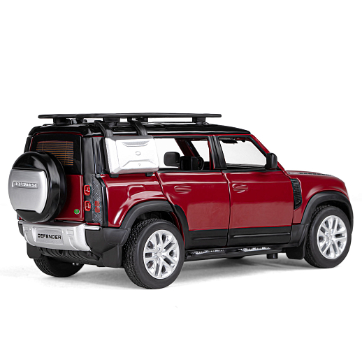 ТМ "Автопанорама" Машинка металлическая 1:32 Land Rover Defender 110, красный, откр.4 двери, капот, багажник, свет, звук, свободный ход колес, в/к 17,5*13,5*9 см в Джамбо Тойз #7