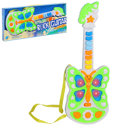 Музыкальная игрушка "Гитара", свет., звук. эфф., цвет зеленый,  в/к 46,0*4,0*21,0 см в Джамбо Тойз