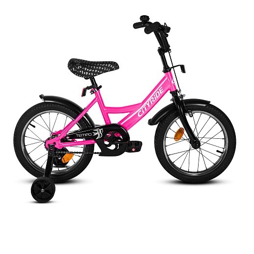 Детский велосипед "City-Ride Tempo" -рама сталь, диски сталь 16, покрышки 2,125 задние ножные тормоза, передний тормоз, звоночек, крылья пластик, страховочные колеса в Джамбо Тойз #5