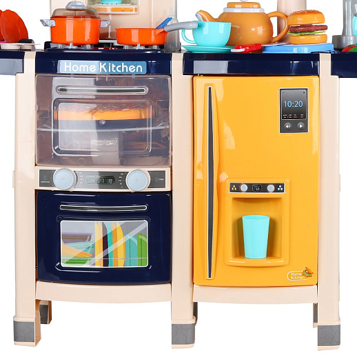 Игровой набор Кухня детская игровая, кран с водой, еда меняет цвет, телефон на бат., свет, звук, в компл.65 предметов, цв.син., в/к 59*50*20см в Джамбо Тойз #8