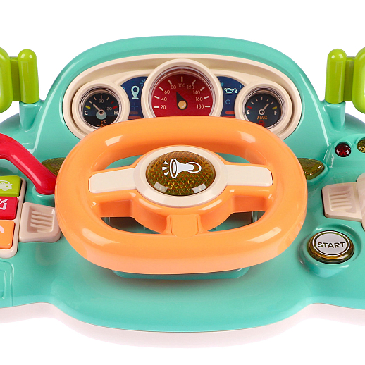 ТМ "Smart Baby" Руль музыкальный, Шаинский, свет, звук, с фарами, цвет зеленый в/к 24,6х15,1х24,4 см в Джамбо Тойз #7
