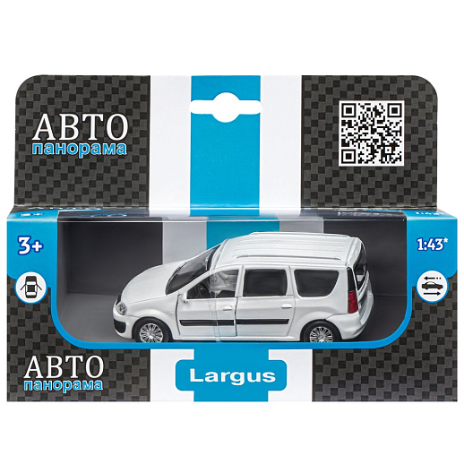 ТМ "Автопанорама" Машинка металлическая 1:43, LADA LARGUS белая, откр. 2 двери., инерция в Джамбо Тойз #3