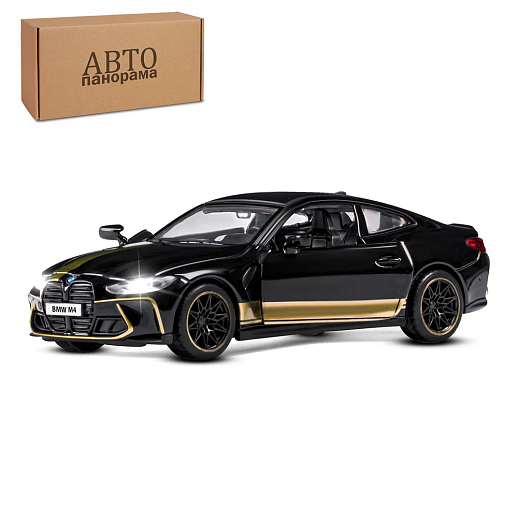 ТМ "Автопанорама" Машинка металлическая 1:32 BMW M4 (G82), черный, открываются двери, свет, звук, инерция, в/к 19*9*7 см в Джамбо Тойз