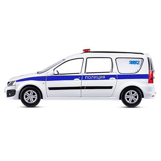 Машинка металлическая Автопанорама, инерционная, коллекционная модель LADA LARGUS, масштаб 1:24, "Полиция", свет, звук, открываются 4 двери, капот, багажник, белый, в/к 24,5*12,5*10,5 см в Джамбо Тойз #8