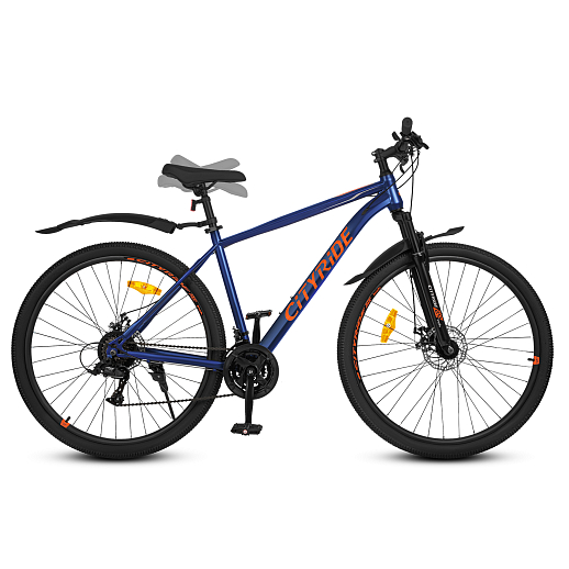 Велосипед двухколёсный CITYRIDE, модель CR-B2-SH01, рама сталь, размер колёс 29", двойные алюминиевые обода, 21 скорость, амортизационная вилка, цвет синий в Джамбо Тойз #10