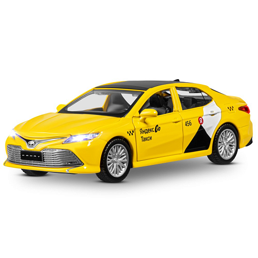 Яндекс Go машинка металлическая, 1:34 Toyota Camry, цвет желтый, инерция, свет, откр. двери, в/к 17,5*13,5*9 см в Джамбо Тойз #4
