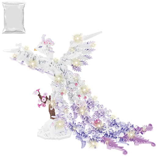 Конструктор "Волшебная птица" 1078 дет., со светом, белая,  в/п в Джамбо Тойз