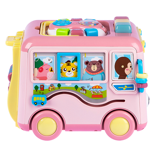 ТМ "Smart Baby" Развивающая игрушка "Автобус" цвет розовый, Шаинский, 57 звуков, стихов, мелодий, песен. Сказки и загадки. Свет, звук, регулирующаяся громкость, в/к 31х22,5х23,5 см в Джамбо Тойз #10