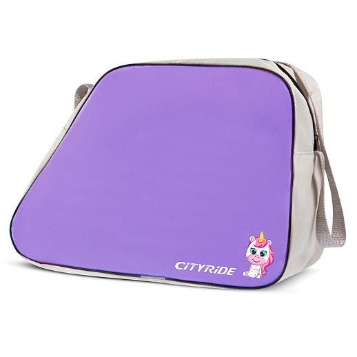 Набор роликов-квадов CITYRIDE, с принтом кошки, шлем, комплект защиты, сумка, колёса PU, текстильный мысок, подшипники ABEC7, фиолетовый-белый, в/к 5сл гофорокартон в Джамбо Тойз #5