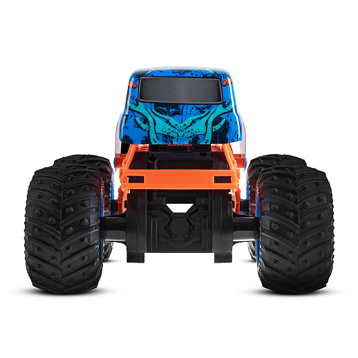 Р/у Монстр-трак, перевертыш, 1:16, 4WD, 3D подсветка корпуса, гироскоп: может ездить на двух колесах, звук.эффекты, цвет голубой с оранжевым, с аккум., в/к 24*20*26 см в Джамбо Тойз #10