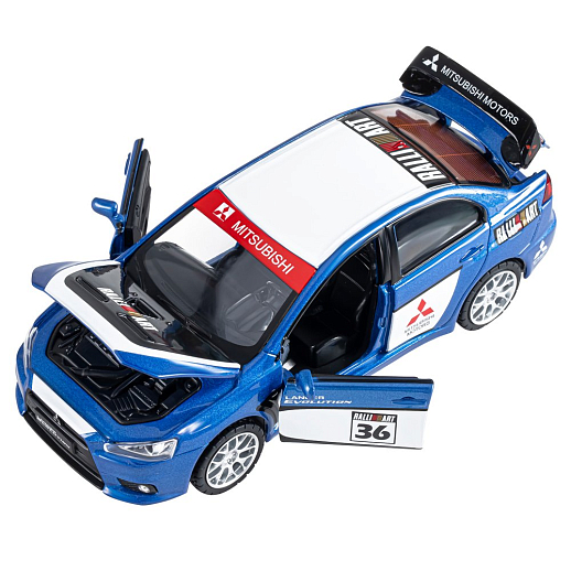 ТМ "Автопанорама" Машинка металлическая 1:32  Mitsubishi Lancer Evolution, синий, откр. двери, капот и  багажник, свет, звук, инерция, в/к 17,5*13,5*9 см в Джамбо Тойз #11