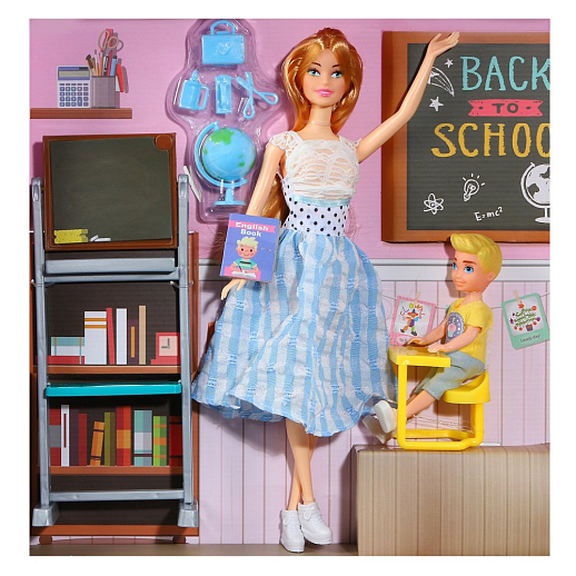 Игровой набор "Школа", в комплекте две куклы, мебель, аксессуары, в/к 32*6*32,5 см в Джамбо Тойз #2