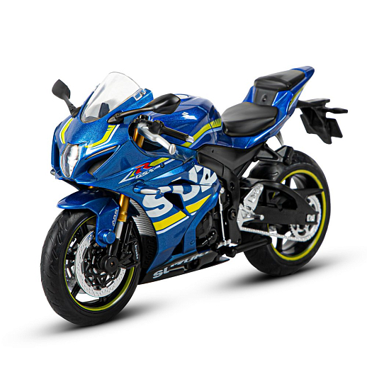 ТМ "Автопанорама" Мотоцикл металл. 1:12 SUZUKI GSX-R1000, синий, свободный ход колес, в/к  7,1 х 11,7 х 20,6 см в Джамбо Тойз #2