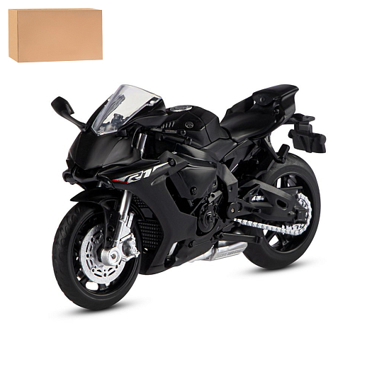 Игрушка для детей: Мотоцикл металлический 1:18 YAMAHA, цвет черный, свободный ход колес, артикул JB1251771 в Джамбо Тойз