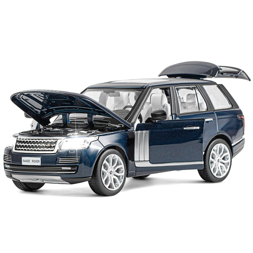 ТМ "Автопанорама" Машинка металлическая 1:26 Range Rover, синий перламутр, откр. двери, капот и багажник, свет, звук, свободный ход колес, в/к 24,5*12,5*10,5 см в Джамбо Тойз #5