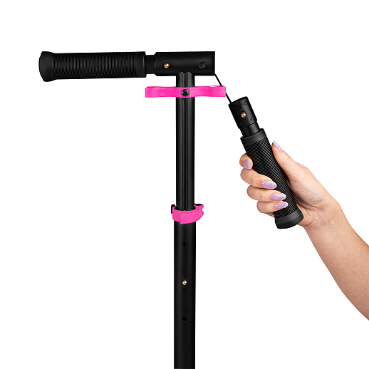 Двухколесный самокат CITYRIDE 200, ал. 50/50%, t-bar сталь, грипсы 135мм TPR, колеса PU 200/200, 86A, подножка, abec 9, розовый в Джамбо Тойз #6