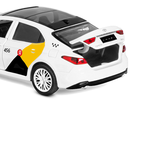 Яндекс Go машинка металлическая, 1:34 Toyota Camry, цвет белый, инерция, свет, озвучено Алисой, откр. двери, в/к 17,5*13,5*9 см в Джамбо Тойз #17