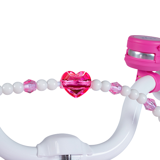 Велосипед двухколёсный CITYRIDE, модель CR-B2-09H, колеса 16", рама сталь, колеса алюминий, балансирные колеса, пластиковая корзинка, оплетка тормозных рубашек в  декортаивных бусинах, цвет розовый в Джамбо Тойз #5